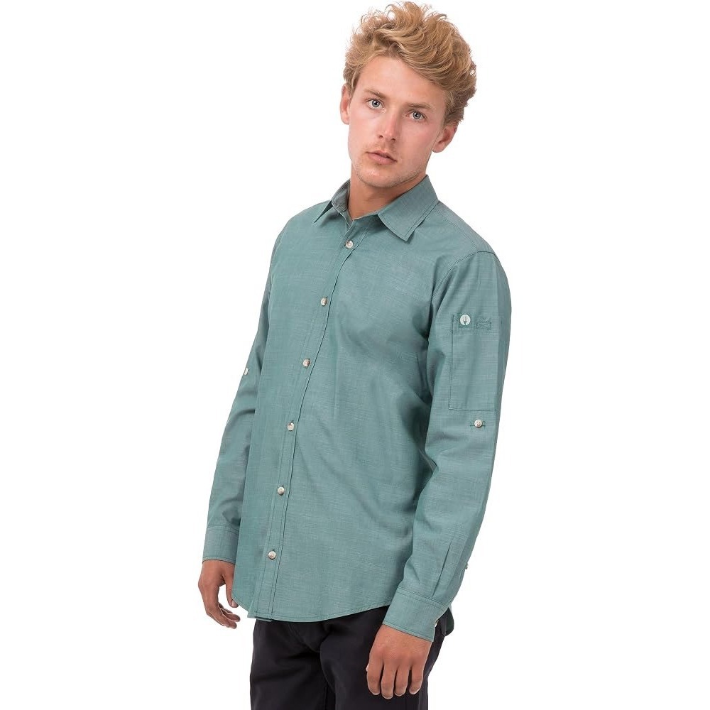 (CL) Chef Works Urban Collection Mens M Sage Green Roll Tab Sleeve Shirt NWOT
